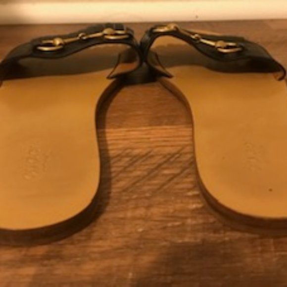 GUCCI Nero Black Leather Fringe Slides 39 - Picture 4 of 4